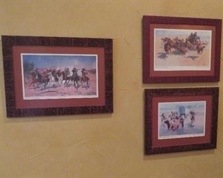 Framed Remington prints