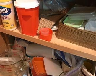 Tupperware, glass measuring bowls, etc