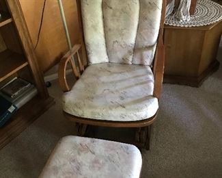 Glider rocker with ottoman