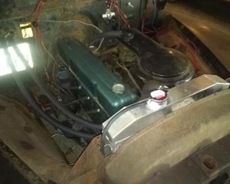 Truck has 1955 235 Chevy motor and 3 speed tranny with 1977 truck rear end. 