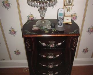 Hand Painted Storage Chest and lighting