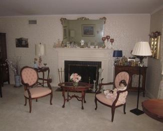 Everything goes ~ Vintage Classic Gold Trimmed Mirror
Beautiful Victorian Parlor Seating

