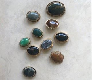 Stone Brooches