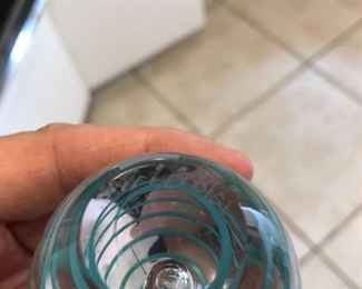 Glass signed paperweight