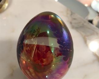 Glass signed paperweight