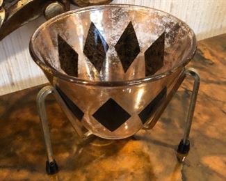 Vintage Diamond pattern ice bucket