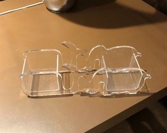 Lots of lucite holders some whales, elephants Oh MY