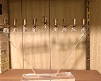 Lucite menorah