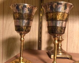 Silver plate goblets