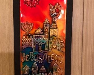 Jerusalem copper enamel wall relief series of 4
