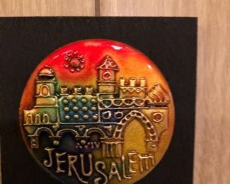 Jerusalem copper enamel wall relief series of 4