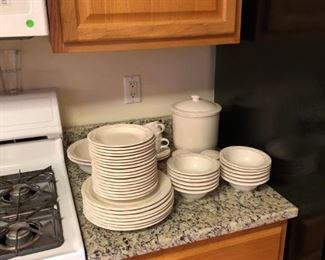 Pfaltzgraff white dishes. Acadia pattern.  Selling in groups. 