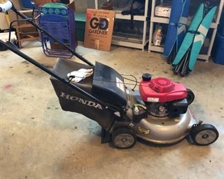 Honda lawn mower for sale but can't be picked up until Tuesday evening. Owners must cut lawn one more time.