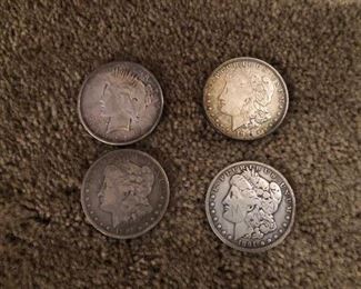 Peace and Morgan silver dollars. I have more coins to photograph and jewelry. I will post remaining pictures by Friday evening. Thanks!!