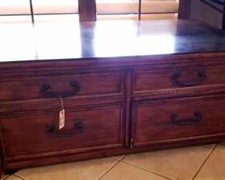 Rising hinged coffee table. on wheels