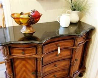 Wooden wall table with granite top