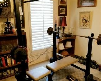 Weight bench and weights