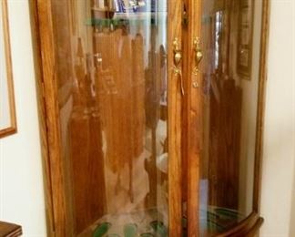 Corner wooden gun cabinet