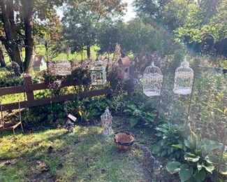 Bird cages and shepherd's hooks