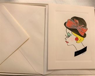 Vintage hand painted note cards