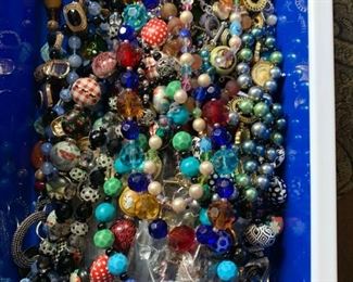 Bins of lovely beaded necklaces