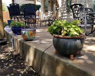 Pots and patio furniture
