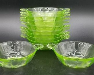 Vaseline glass bowls