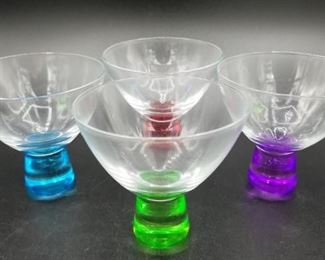 colored crystal goblets
