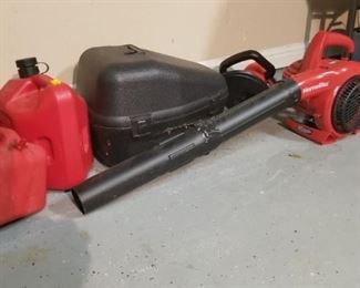 Leaf Blower and Gas Cans