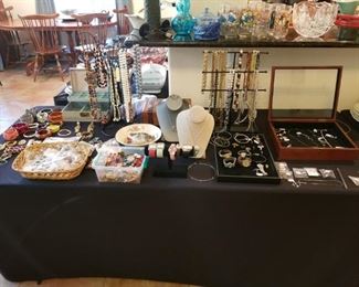 Costume jewelry and a few pieces of fine jewelry