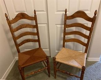 Matching Wooden Chairs with Cane Seats