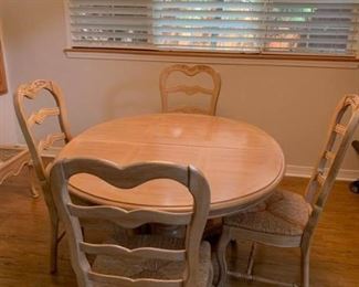 Washed Oak Dining Table with 4 Chairs
