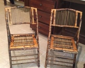 Set of four bamboo chairs
