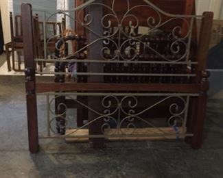 wood and iron bed frame