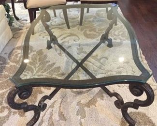 Iron and glass coffee table