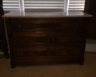 BAD Picture of a beautiful Eastlake dresser with marble top