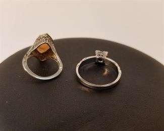 18 K White Gold Ring & Sterling Ring https://ctbids.com/#!/description/share/233695