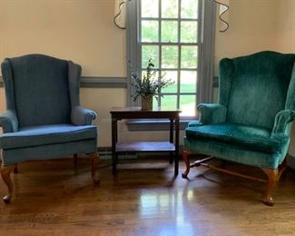 Wingback Chairs (2) and Side Table https://ctbids.com/#!/description/share/233776