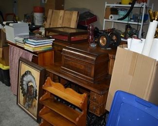 Things in the garage yet to be unpacked. Oil on canvas Native American Original signed Jimmy Smith (bought from Artist in the 80's)