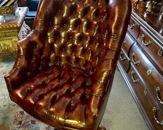 Hickory Chair Company’s leather desk chair.