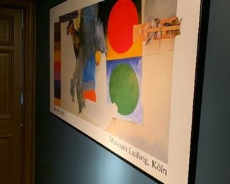 Jasper John’s framed poster on the landing of the second floor 