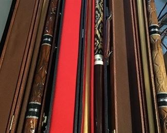 Carved Pool Cues Sticks