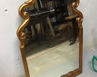 GORGEOUS Gold Leaf Mirror - Has Matching Wall Shelf perfect for the foyer or hallway