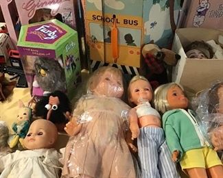 Vintage Dolls, Doll Cases, More