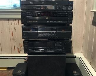 Stereo Receiver, Compact speakers,subwoofer,dvd recirder&vcr, CD player,tape player,Sony, Samsung,JBL
