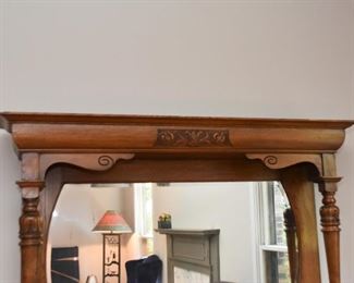 Antique Oak Sideboard / Buffet with Mirror