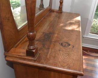 Antique Oak Sideboard / Buffet with Mirror