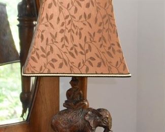 African Themed Table Lamp (Monkey Riding Elephant)