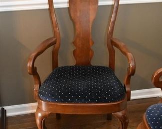 Dining Table & 8 Chairs with Blue Upholstered Seats