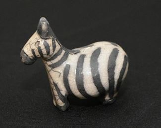 Raku Pottery African Animal Figurines - Made in South Africa (Zebra)